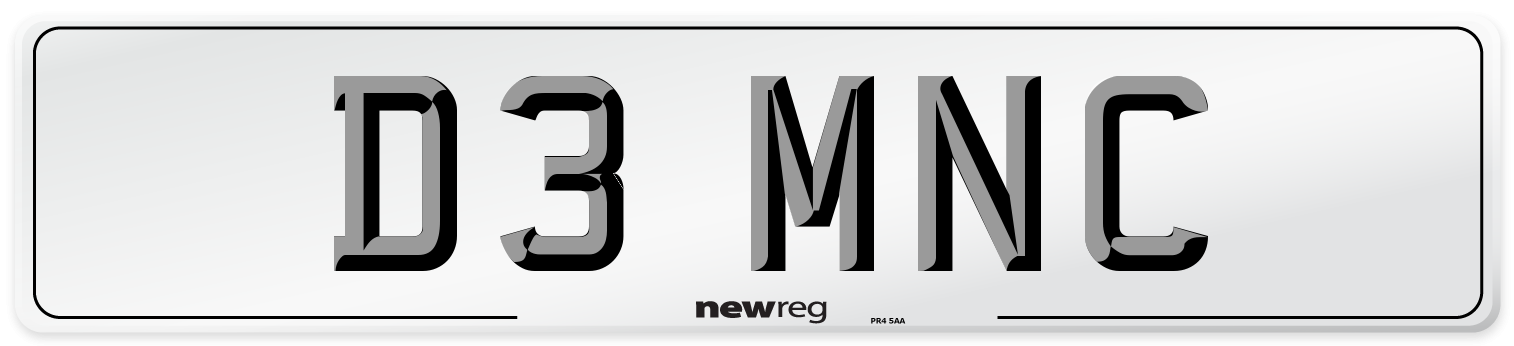 D3 MNC Number Plate from New Reg
